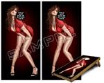 Cornhole Game Board Vinyl Skin Wrap Kit - Ooh-La-La Pin Up Girl fits 24x48 game boards (GAMEBOARDS NOT INCLUDED)