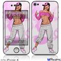 iPhone 4 Decal Style Vinyl Skin - Gangbanger 2 Pin Up Girl (DOES NOT fit newer iPhone 4S)