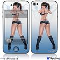 iPhone 4 Decal Style Vinyl Skin - Naughty Girl Pin Up Girl (DOES NOT fit newer iPhone 4S)