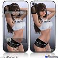 iPhone 4 Decal Style Vinyl Skin - Shades Pin Up Girl (DOES NOT fit newer iPhone 4S)
