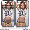 iPhone 4 Decal Style Vinyl Skin - Tight End Pin Up Girl (DOES NOT fit newer iPhone 4S)