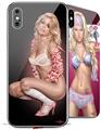 2 Decal style Skin Wraps set for Apple iPhone X and XS Felicity Pin Up Girl