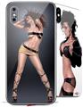 2 Decal style Skin Wraps set for Apple iPhone X and XS Dancer 1 Pin Up Girl
