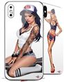2 Decal style Skin Wraps set for Apple iPhone X and XS Boarder Girl 14b