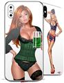 2 Decal style Skin Wraps set for Apple iPhone X and XS St Patty Beer