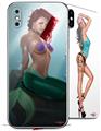 2 Decal style Skin Wraps set for Apple iPhone X and XS Mermaid Sexy Pinup Girl