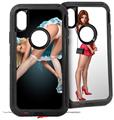 2x Decal style Skin Wrap Set compatible with Otterbox Defender iPhone X and Xs Case - Alice Pinup Girl (CASE NOT INCLUDED)