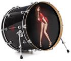 Decal Skin works with most 24" Bass Kick Drum Heads Ooh-La-La Pin Up Girl - DRUM HEAD NOT INCLUDED