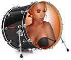 Decal Skin works with most 24" Bass Kick Drum Heads 0range Pin Up Girl - DRUM HEAD NOT INCLUDED
