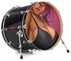 Decal Skin works with most 24" Bass Kick Drum Heads Violeta Pin Up Girl - DRUM HEAD NOT INCLUDED