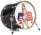 Decal Skin works with most 24" Bass Kick Drum Heads Independent Woman Pin Up Girl - DRUM HEAD NOT INCLUDED