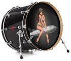 Decal Skin works with most 24" Bass Kick Drum Heads Missle Army Pinup Girl - DRUM HEAD NOT INCLUDED