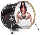Decal Skin works with most 24" Bass Kick Drum Heads Baller Sexy Pinup Girl - DRUM HEAD NOT INCLUDED
