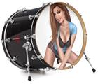 Decal Skin works with most 26" Bass Kick Drum Heads Cleavage Sexy Pinup Girl - DRUM HEAD NOT INCLUDED