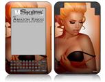 0range Pin Up Girl - Decal Style Skin fits Amazon Kindle 3 Keyboard (with 6 inch display)