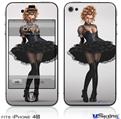 iPhone 4S Decal Style Vinyl Skin - Goth Princess Pin Up Girl