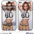 iPhone 4S Decal Style Vinyl Skin - Tight End Pin Up Girl