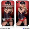 iPhone 4S Decal Style Vinyl Skin - LA Womx Pin Up Girl