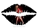 Ooh-La-La Pin Up Girl - Kissing Lips Fabric Wall Skin Decal measures 24x15 inches